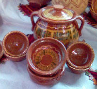 pottery cups and pot